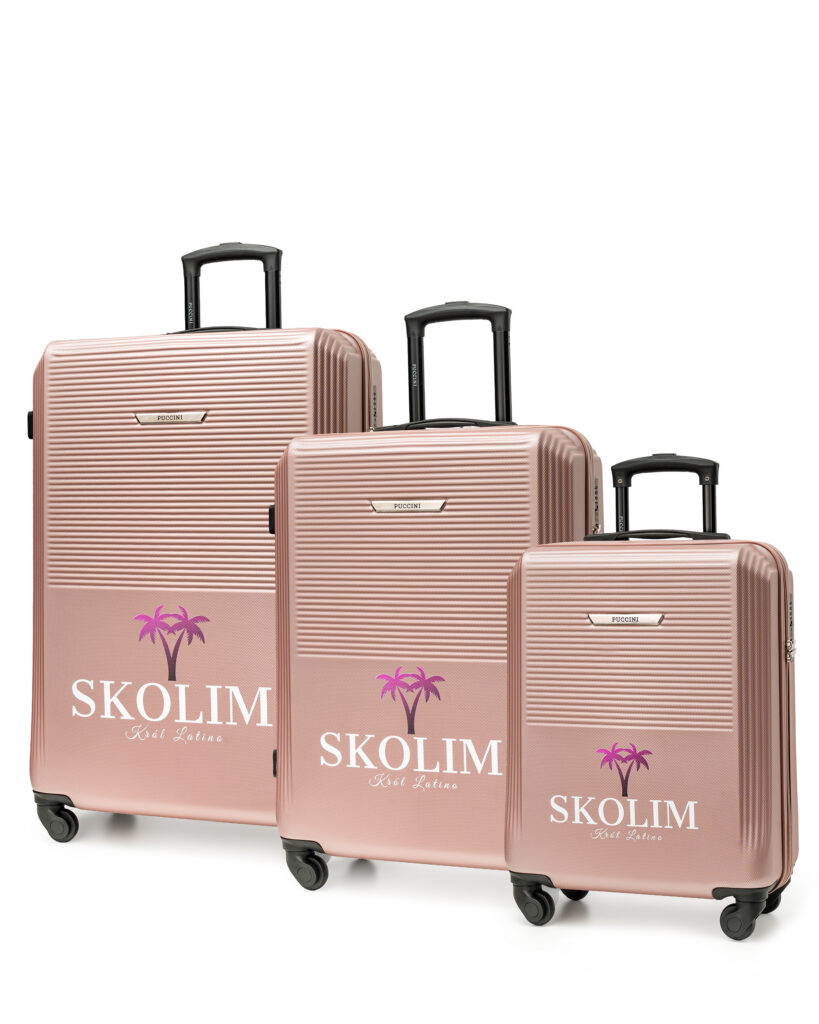 Zestaw walizek rose gold