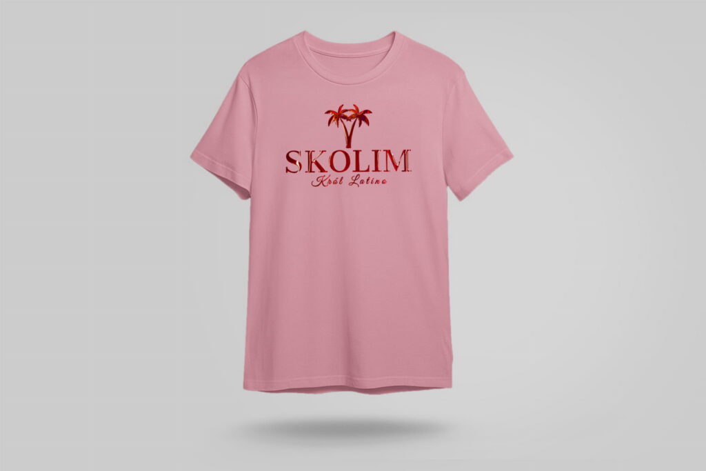Koszulka różowa SKOLIM holo czerwony